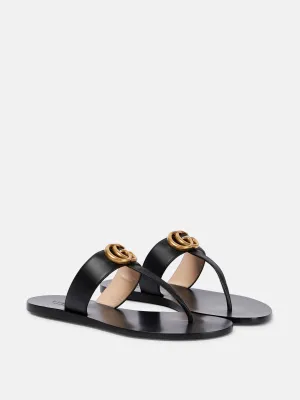 Double G leather thong sandals