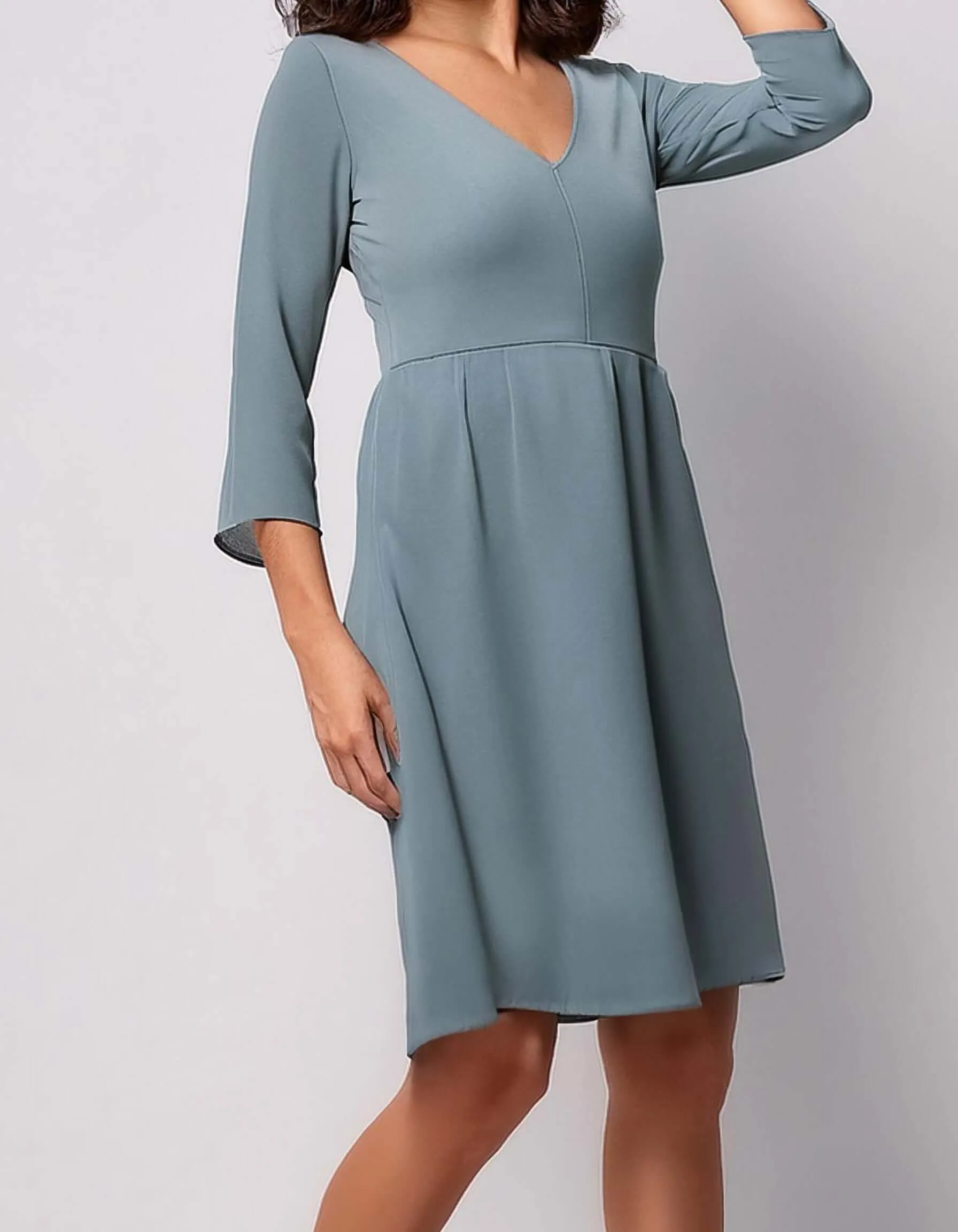 Dove Gray Long Sleeve Shift Dresses