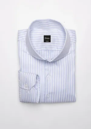 Egyptian Pastel Blue Royal Oxford Stripes Shirt