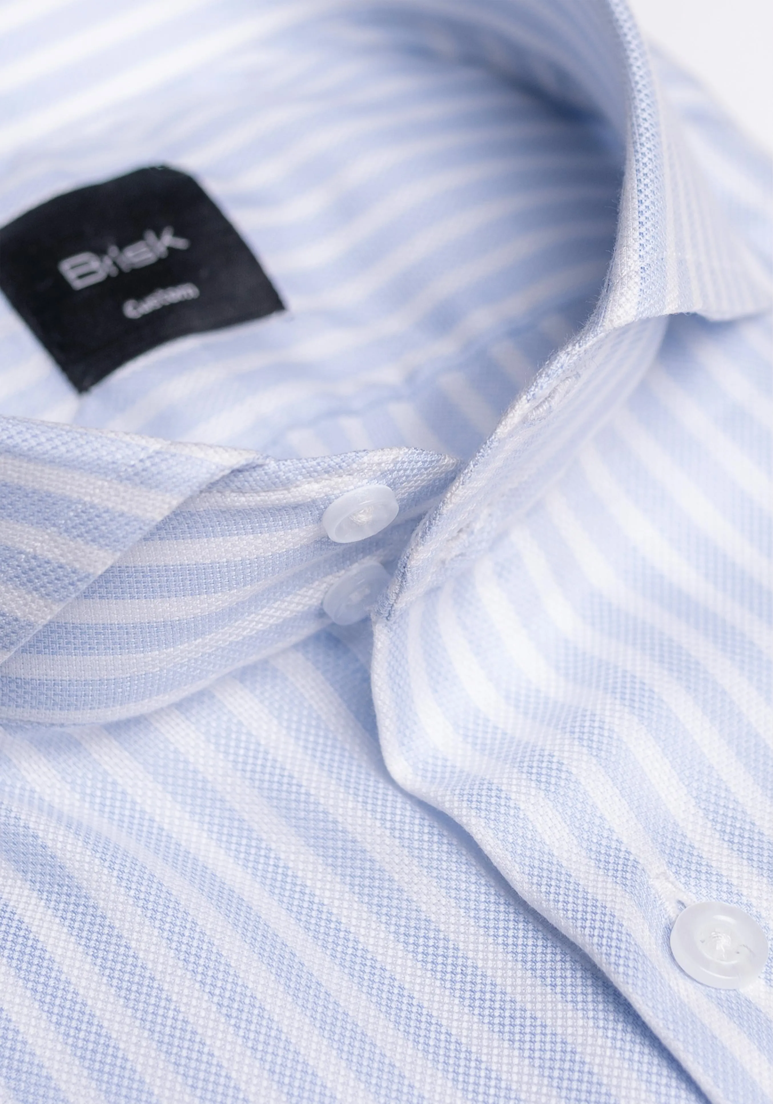 Egyptian Pastel Blue Royal Oxford Stripes Shirt