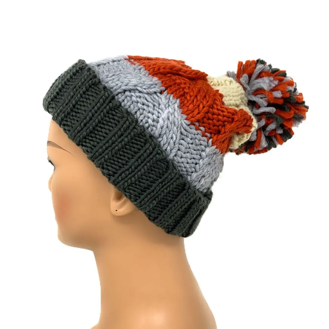 Empire Cove Cable Knit Beanie with Pom Pom Winter Multi Color Womens