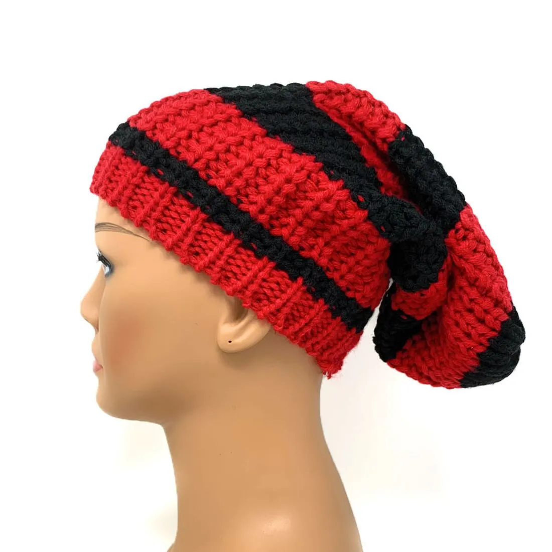 Empire Cove Slouch Long Beanie Winter Warm Knit Two Tone Womens Mens Unisex