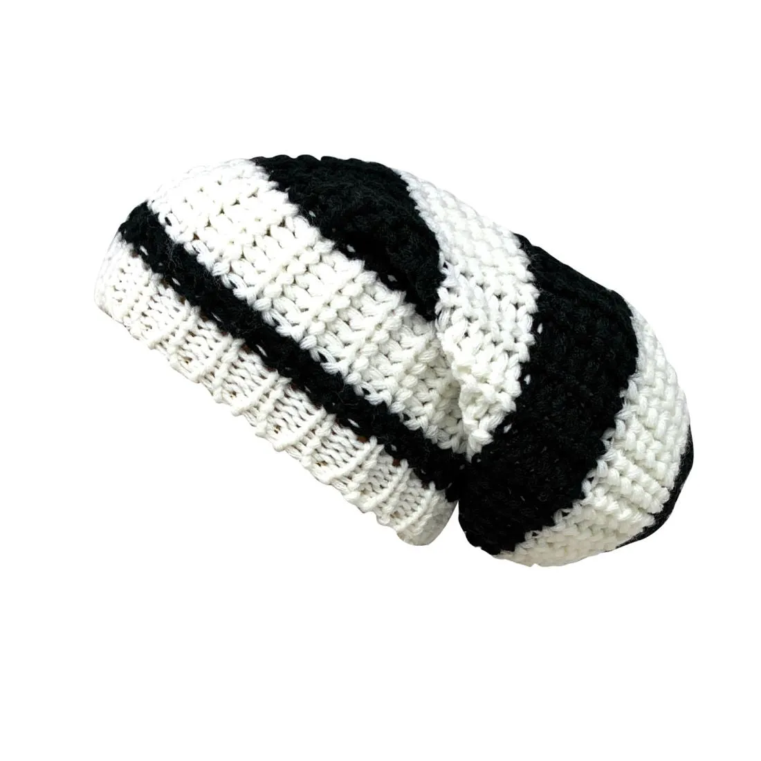 Empire Cove Slouch Long Beanie Winter Warm Knit Two Tone Womens Mens Unisex