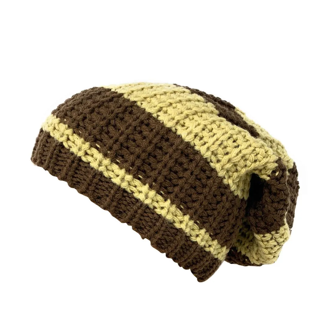 Empire Cove Slouch Long Beanie Winter Warm Knit Two Tone Womens Mens Unisex