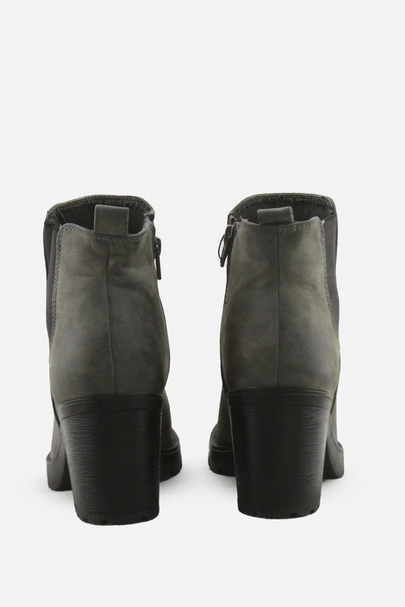 European Brand Zipper Stretchable Platform Boots | Suede