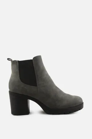 European Brand Zipper Stretchable Platform Boots | Suede