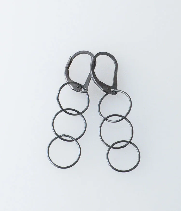 Fine Circles Earrings (oxidized sterling silver)