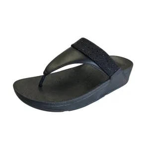 Fitflop Lulu Opul-Trim Black Toe-Post Women's Sandals