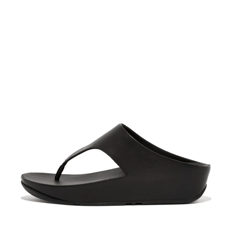 FitFlop Shuv Leather Toe Post Sandals Black