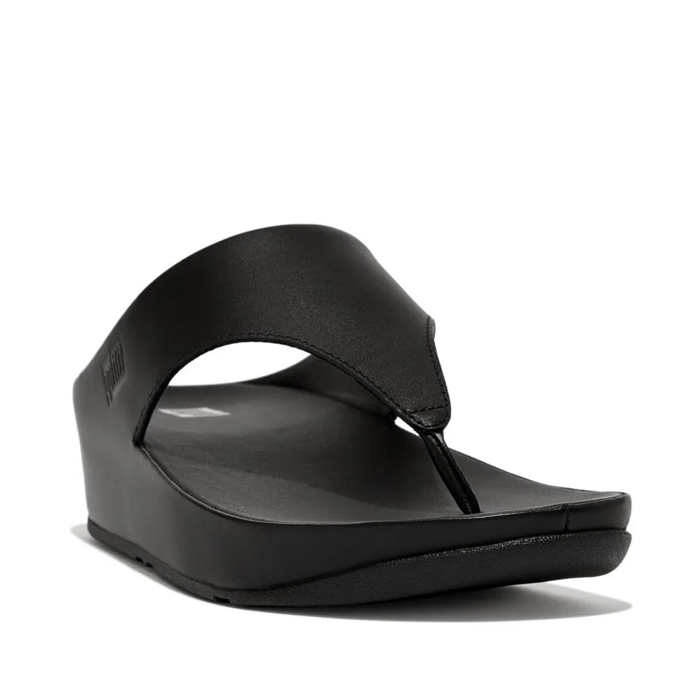 FitFlop Shuv Leather Toe Post Sandals Black