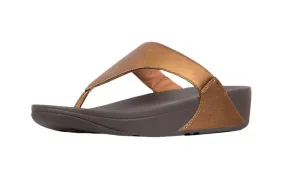 FitFlop Womens LuLu Leather Toe Post Sandal Bronze