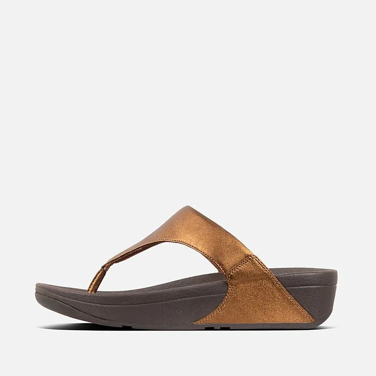 FitFlop Womens LuLu Leather Toe Post Sandal Bronze