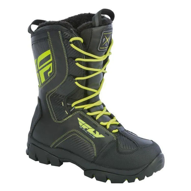 Fly Racing Marker Men's Black/Hi-Viz Yellow Snowmobile Boots