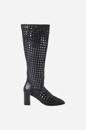 Free People Woodstock Woven Boots in Black