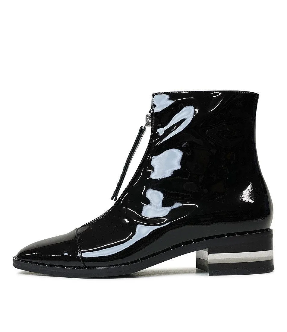 Fridays Black Patent Leather Ankle Boots