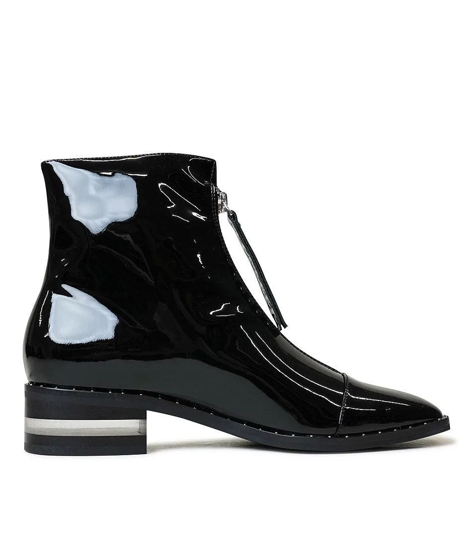 Fridays Black Patent Leather Ankle Boots