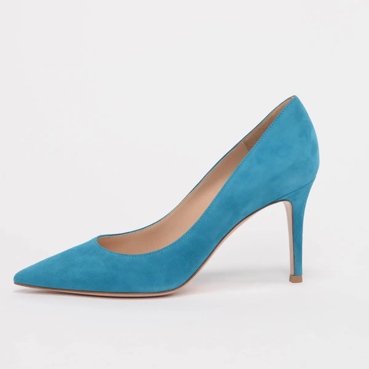 Gianvito Rossi Blue Suede Camoscio Pumps 36