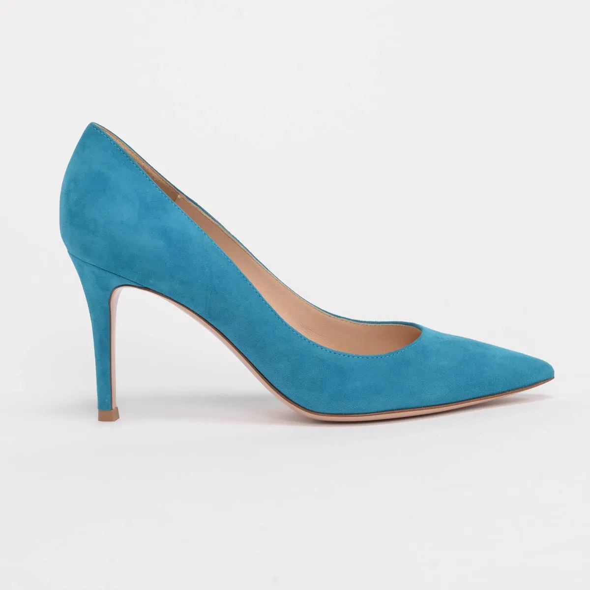 Gianvito Rossi Blue Suede Camoscio Pumps 36