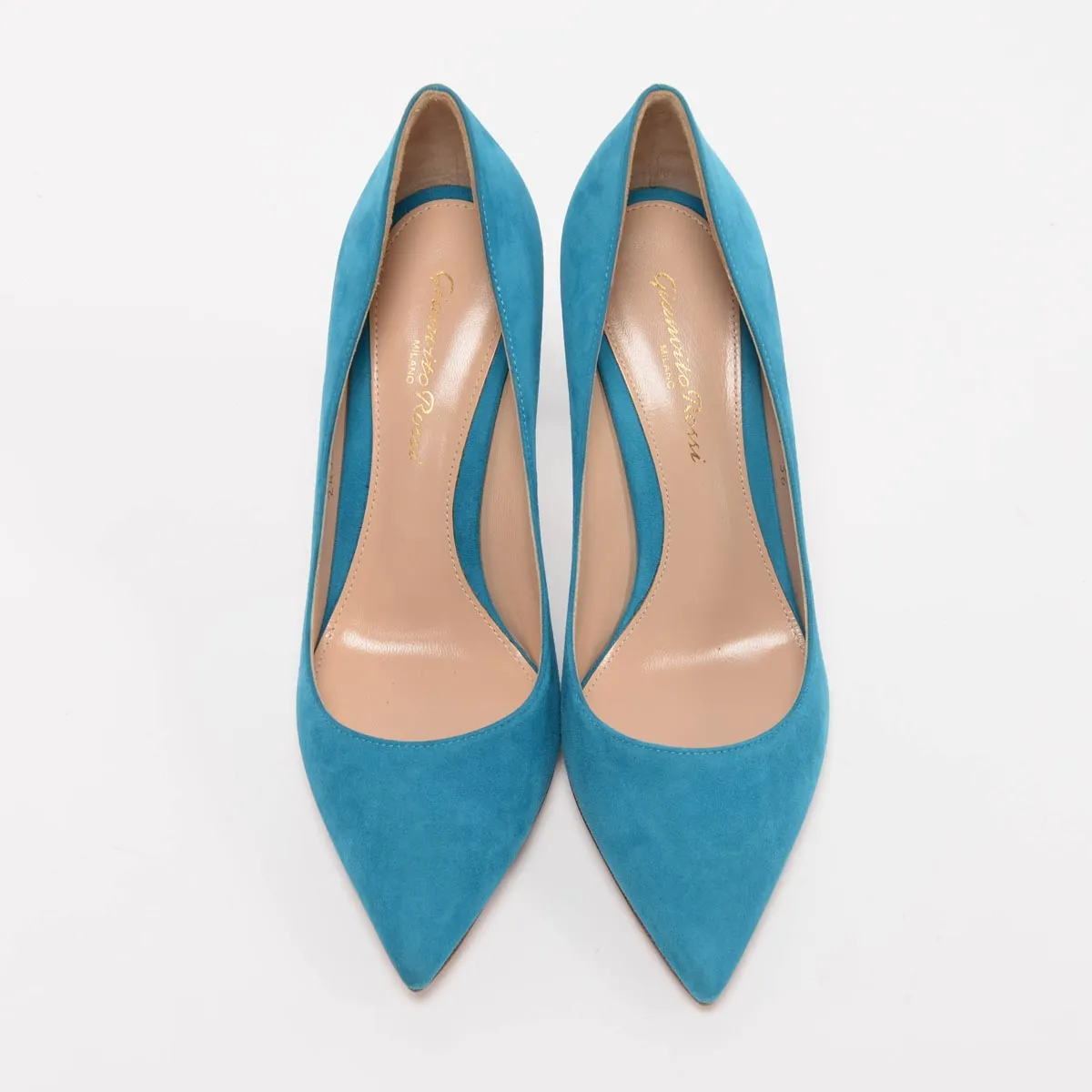 Gianvito Rossi Blue Suede Camoscio Pumps 36