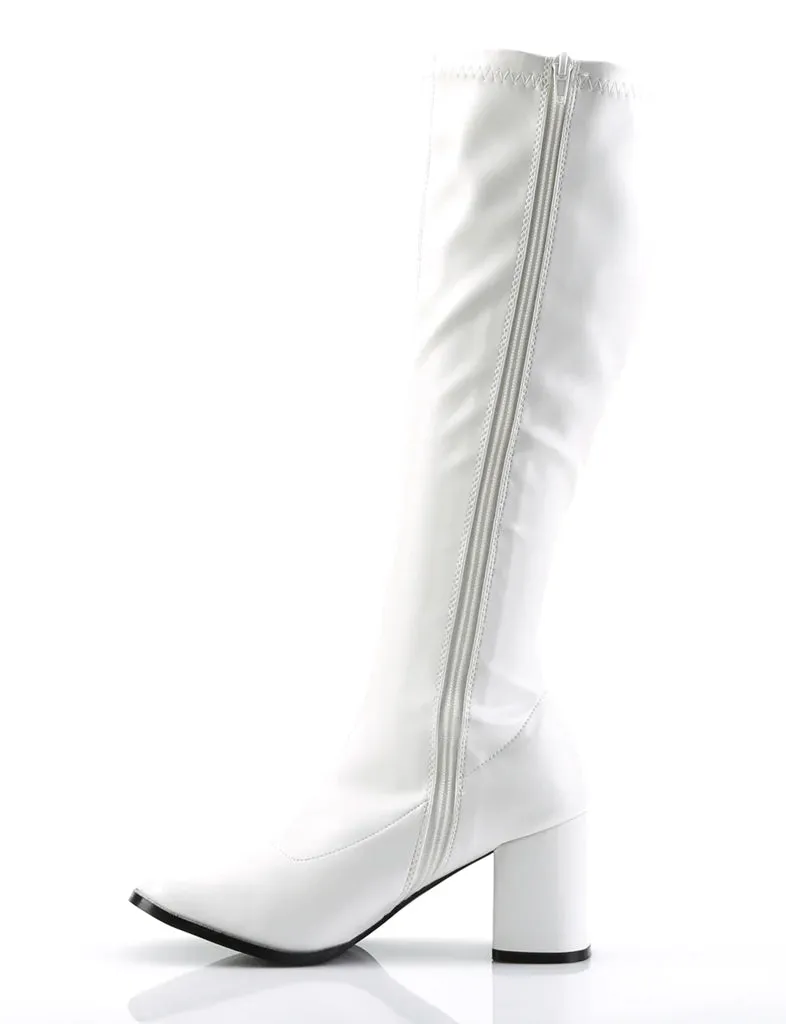 GOGO 300 BOOTS - WHITE VEGAN LEATHER ✰ PRE ORDER ✰