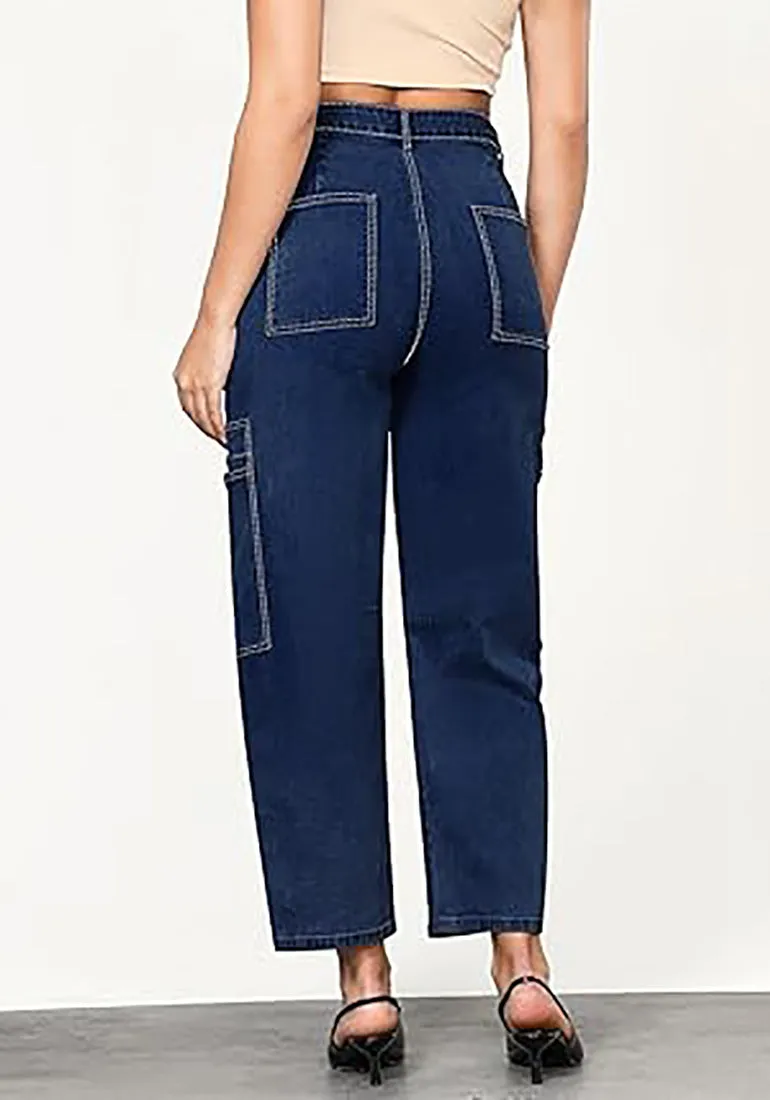 GRAPENT Women's Casual Fit Relaxed Straight Ankle Denim Jean Pant