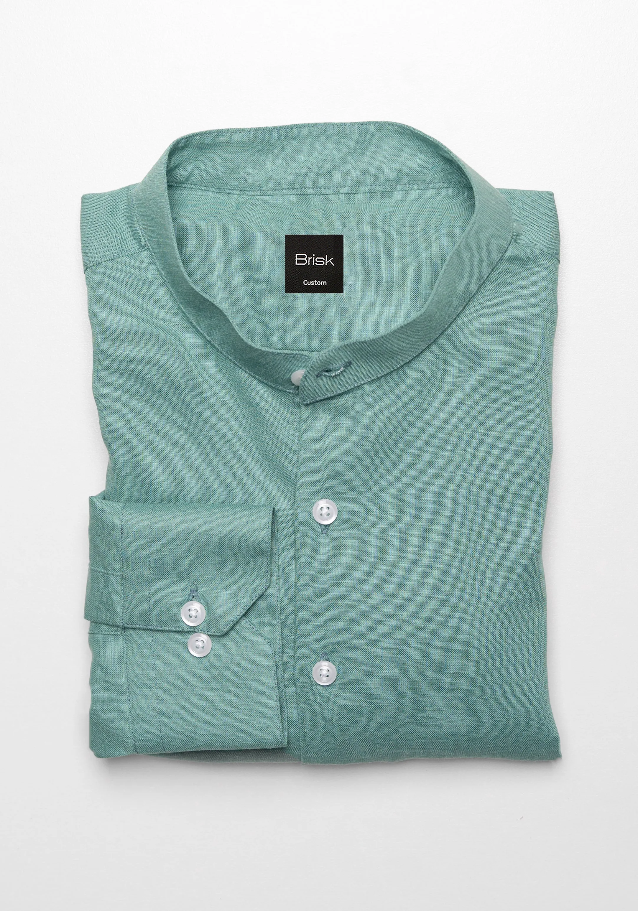 Green Viscose Cotton Linen Shirt