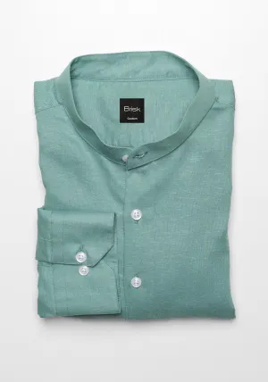 Green Viscose Cotton Linen Shirt