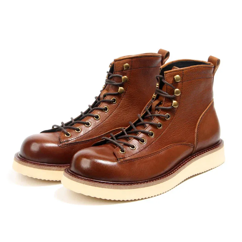 Hand-Polished Top Leather Mountain Boots