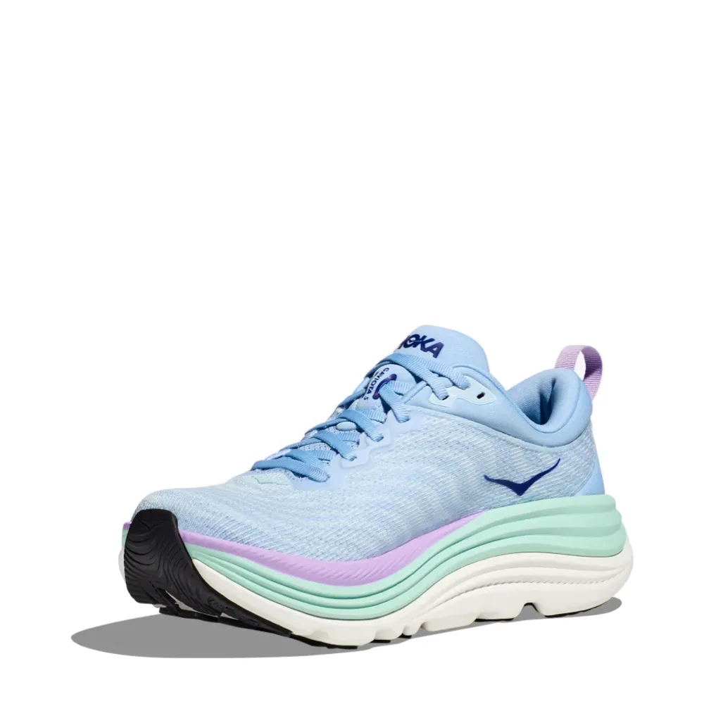 Hoka Women's Gaviota 5 Running Sneaker in Airy Blue/Sunlit Ocean