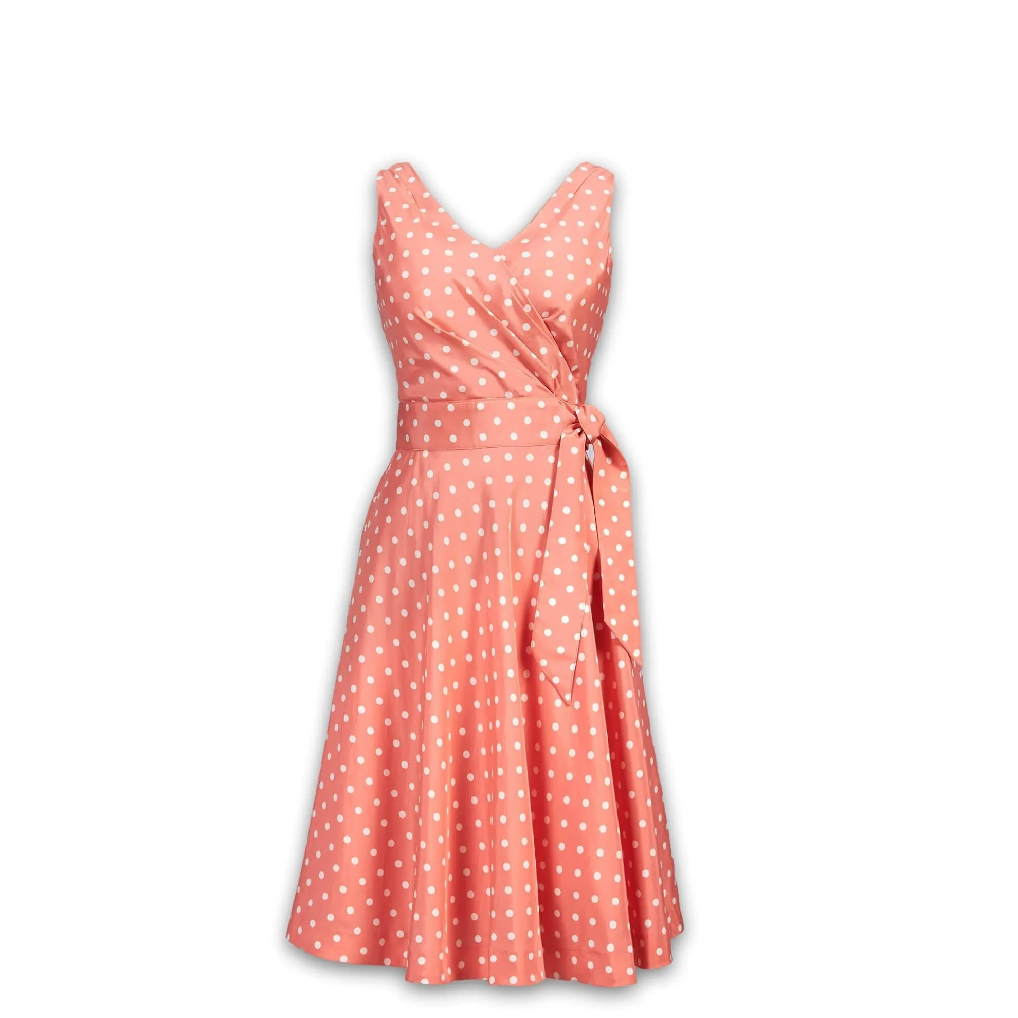 J. Peterman Women's Cotton & Silk Polka Dot Peach Dress