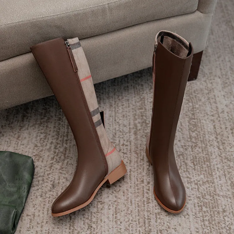 Jairo Genuine Leather Knee High Riding Boots