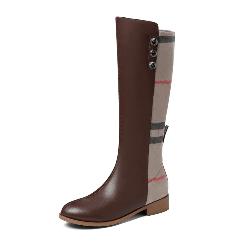 Jairo Genuine Leather Knee High Riding Boots