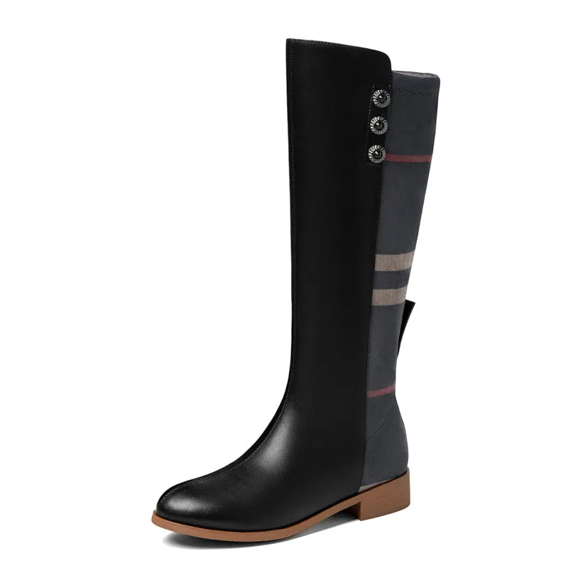 Jairo Genuine Leather Knee High Riding Boots