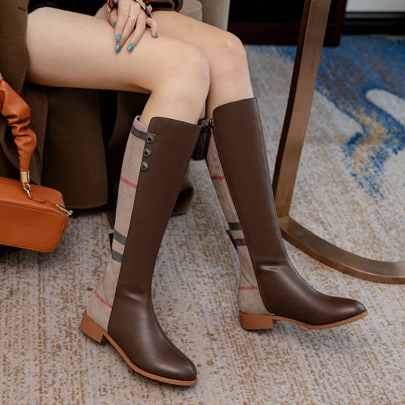 Jairo Genuine Leather Knee High Riding Boots