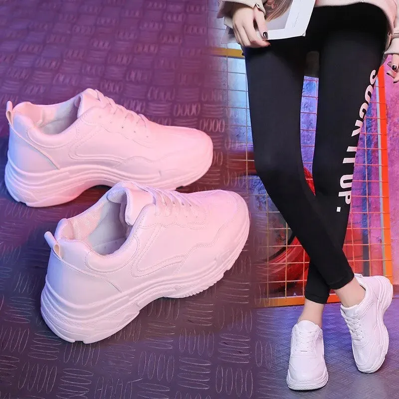 Joskaa 2024 New Women White Platform Sneakers