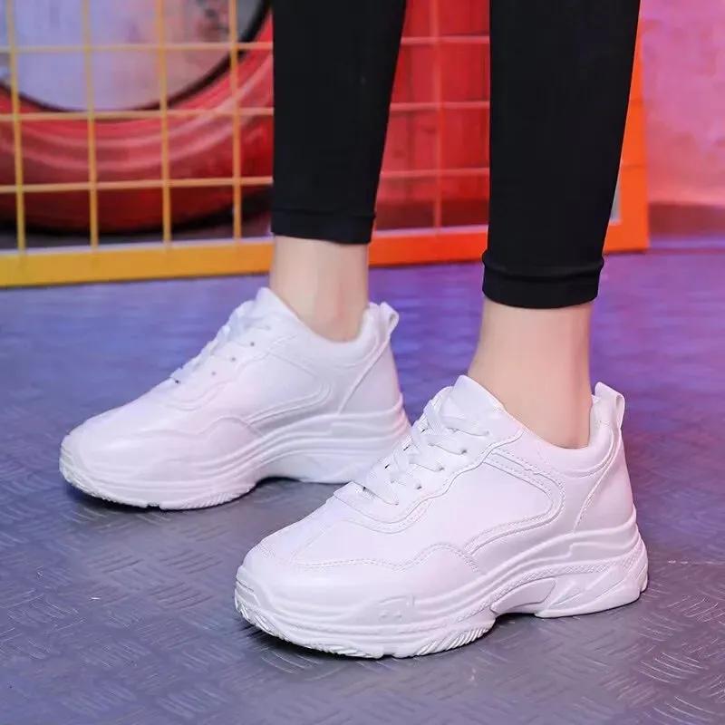 Joskaa 2024 New Women White Platform Sneakers