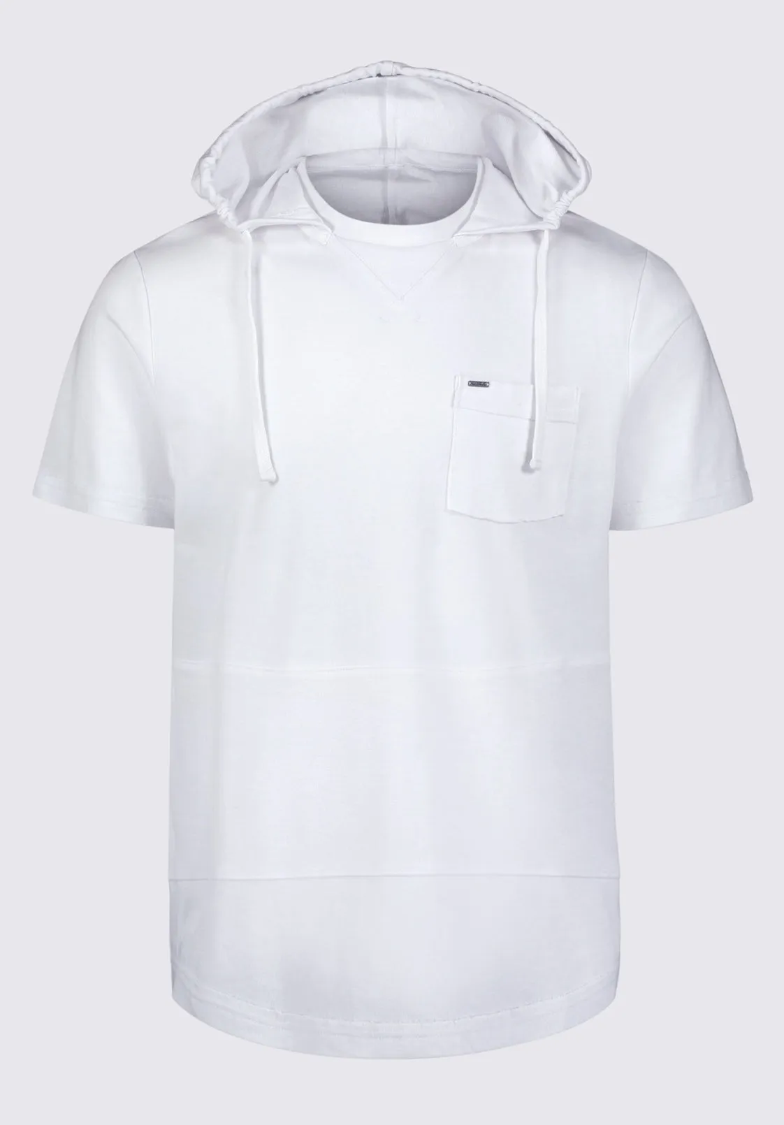 Katoni Men's Short Sleeve Hoodie, White - BM24489