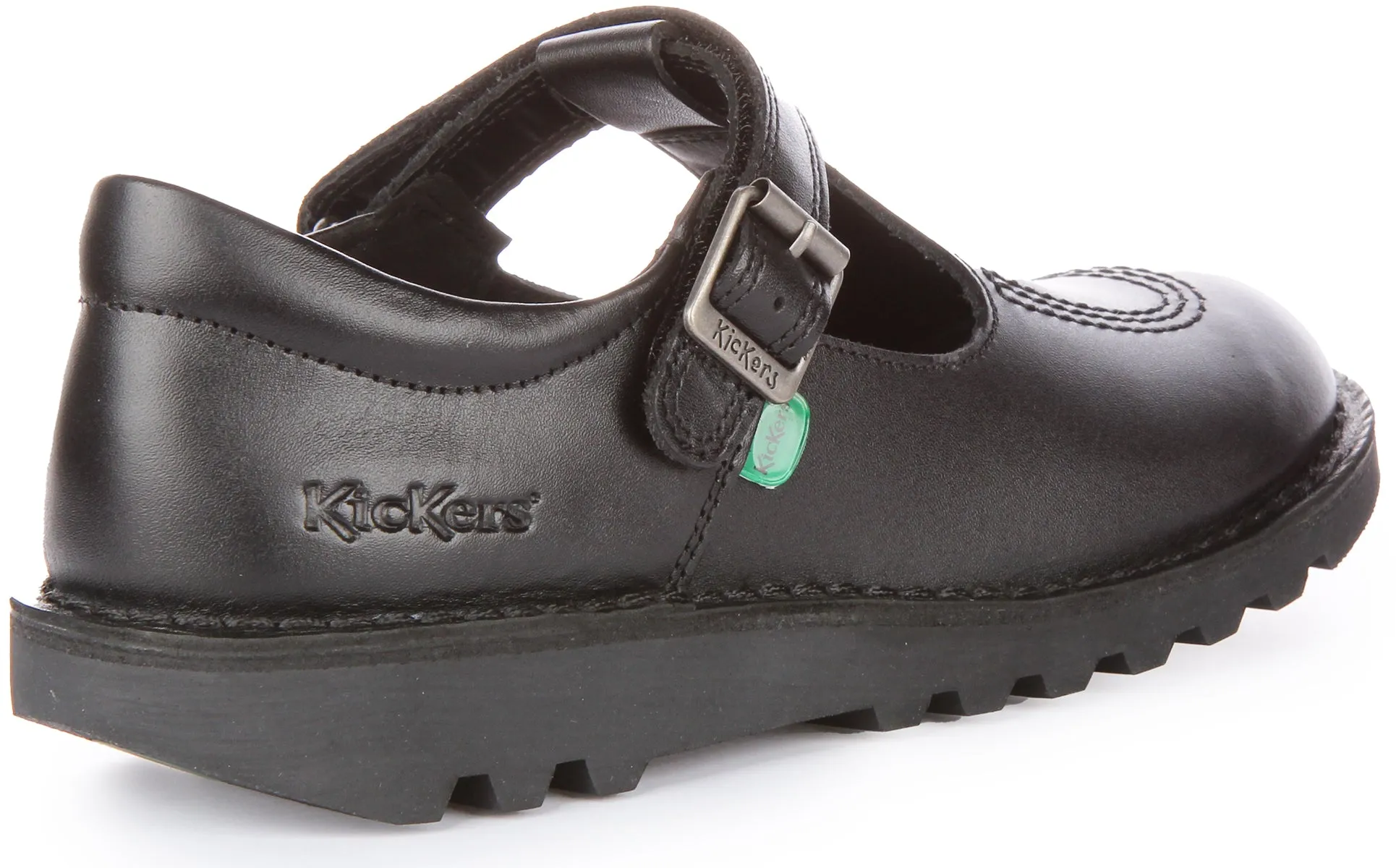 Kickers Kick T Bar Leather In Black For Youth