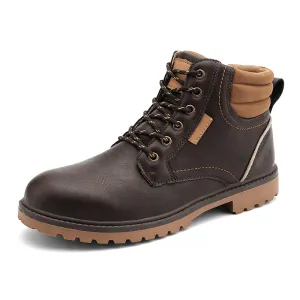 kkboxly kkboxly Men Comfy Microfiber Leather Slip Resistant Casual Tooling Boots