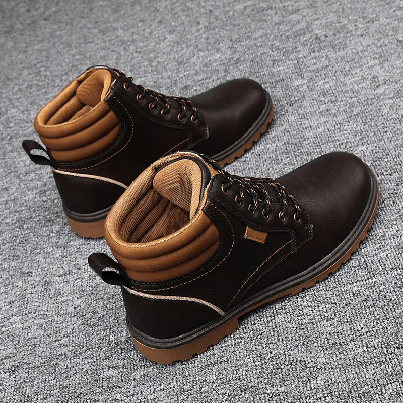 kkboxly kkboxly Men Comfy Microfiber Leather Slip Resistant Casual Tooling Boots