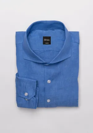 Lapis Blue Italian Linen Shirt