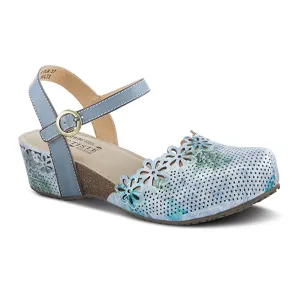 L'Artiste Aahna Wedge Sandal (Women) - Blue Multi Leather