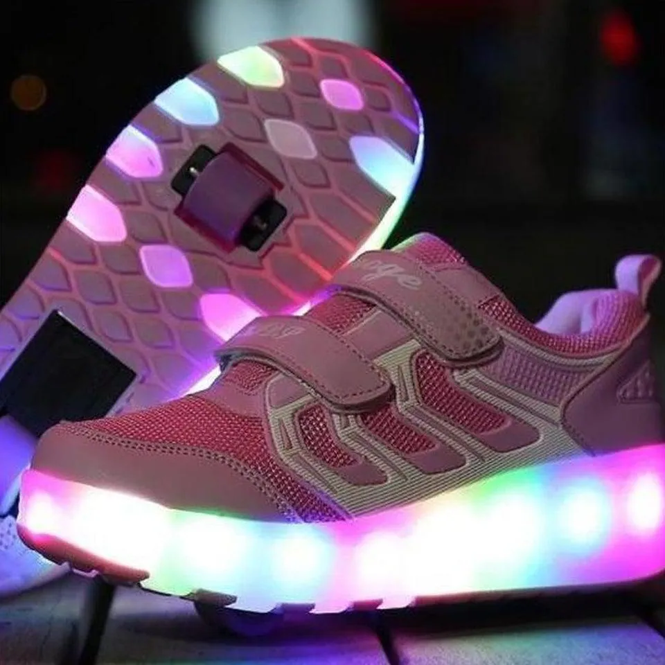 Led Roller Shoes Pink  | Kids Led Light Shoes  | Kids Led Light Roller Heel Wheel Shoes  | Led Light Shoes For Girls & Boys