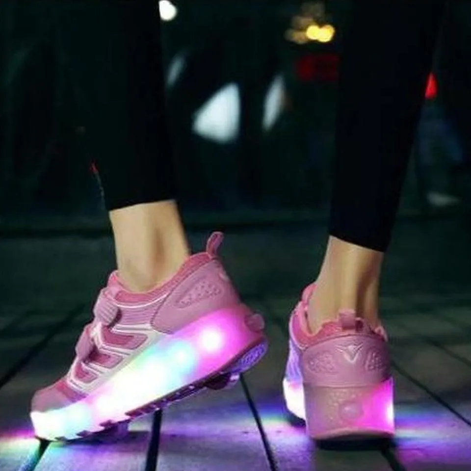 Led Roller Shoes Pink  | Kids Led Light Shoes  | Kids Led Light Roller Heel Wheel Shoes  | Led Light Shoes For Girls & Boys