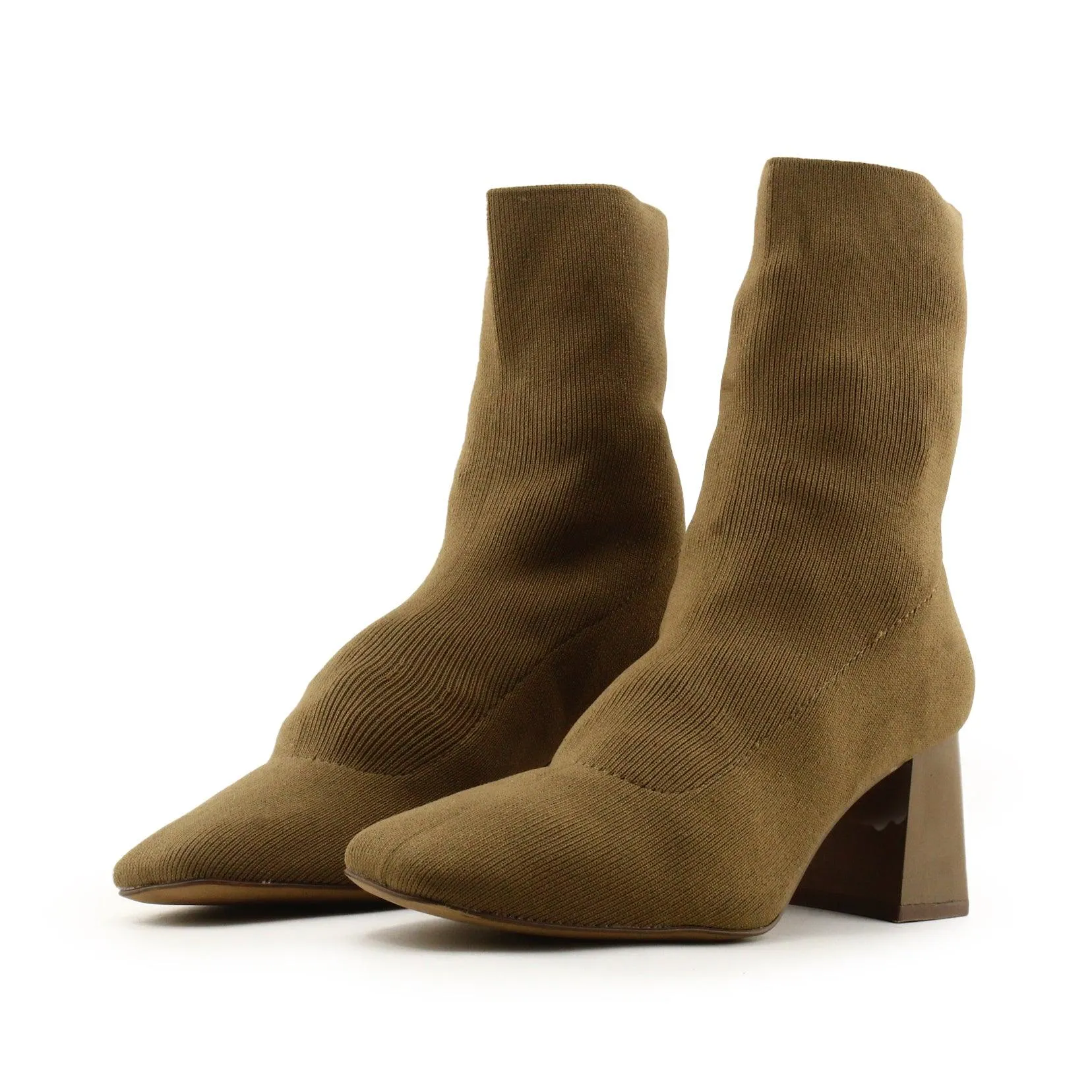 Lefties Block Heels Sock Boots | Suede