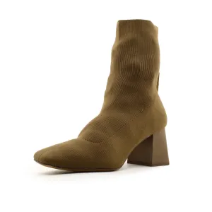 Lefties Block Heels Sock Boots | Suede