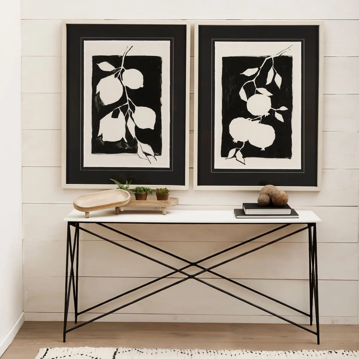 Lorlei Console Table White Marble | Black Iron