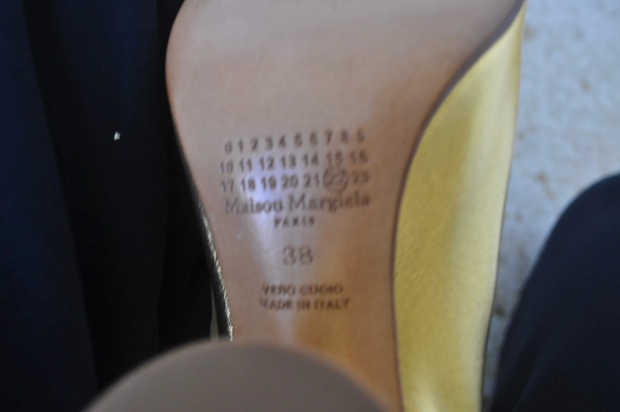 Maison Margiela tabi boots gold leather unused