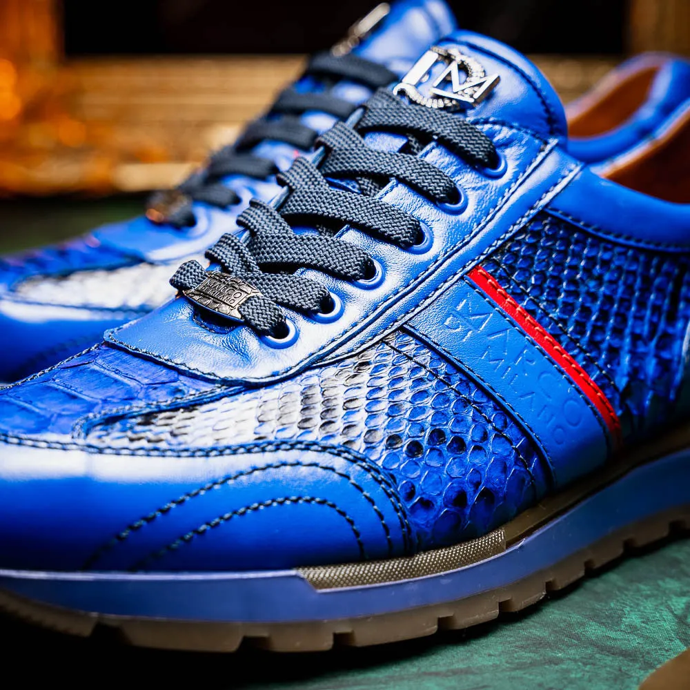 Marco Di Milano BRESCIA Electric Blue Python & Calfskin Sneakers