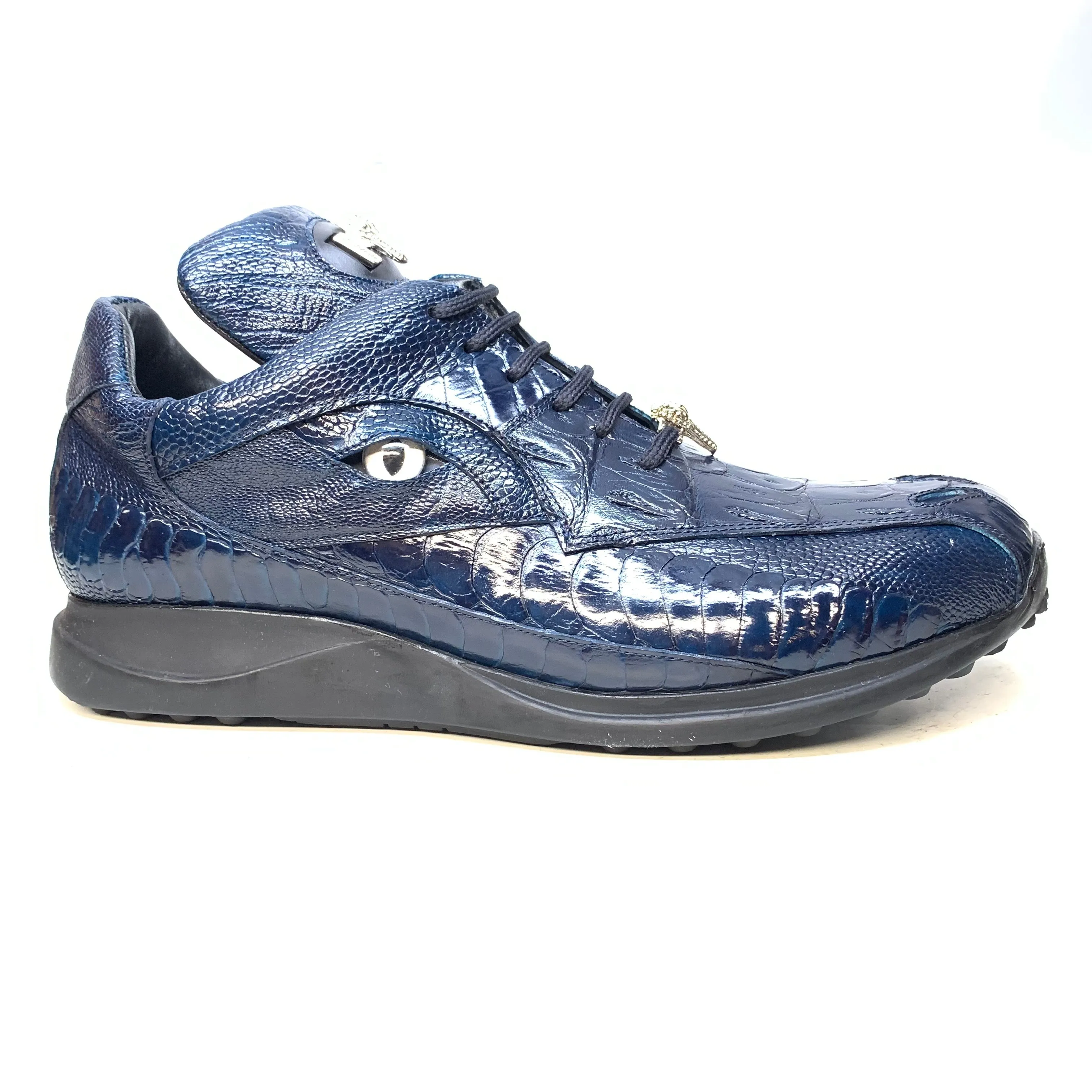 Mauri 8596 'Eye' Wonder Blue Hornback Tail/Ostrich Leg Sneakers